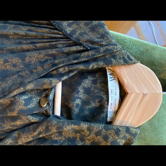 Zara Leopard Print Jumpsuit Ruffled Hem Bow Golden - Picture 8 of 8